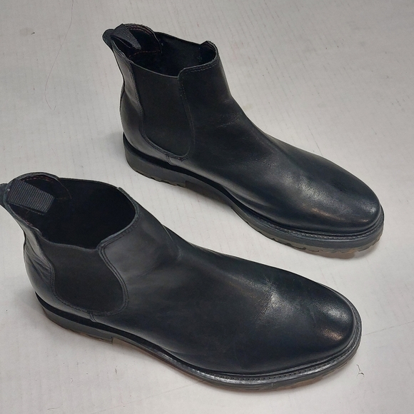 Walk London Sean Chunky Chelsea Boots In Black Leather. - Picture 13 of 16